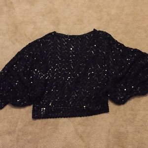 Vintage Black sequence New Years top
